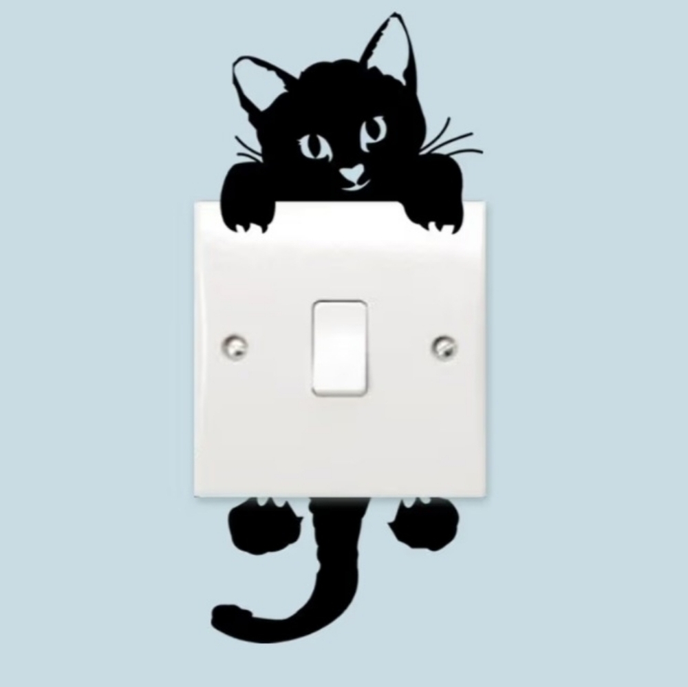 Black Cat Light Switch Sticker